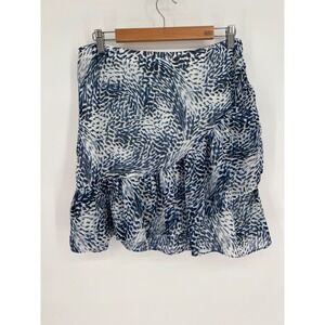 Express Blue Animal Print Skirt Womens Size 12 Layered Lined‎ Org $59